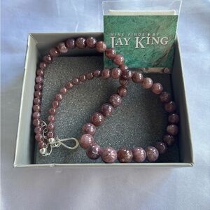 Jay King Mine Finds Purple Lepidolite Beaded Necklace